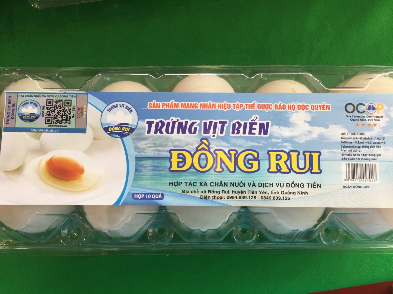 Trứng vịt biển Đồng Rui (hộp nhựa 10 quả)